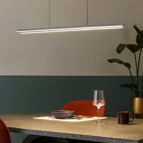 Halfpipe 2 linea light lampadario moderno led cromo 25w 3000k Halfpipe 2 linea light lampadario moderno led cromo 25w 3000k