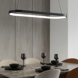 Lampadario moderno per tavolo da pranzo nero ovale codriales eglo