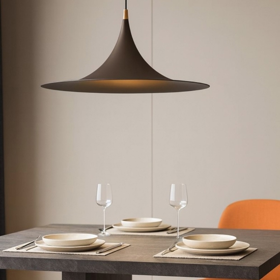 Morgana linea light lampadario tavolo da pranzo marrone e27