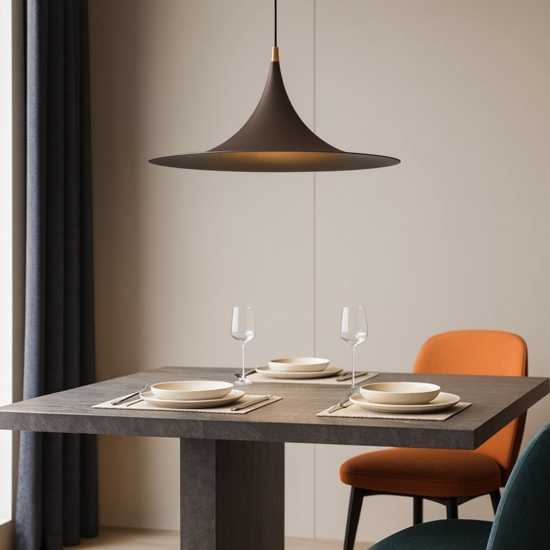 Morgana linea light lampadario tavolo da pranzo marrone e27