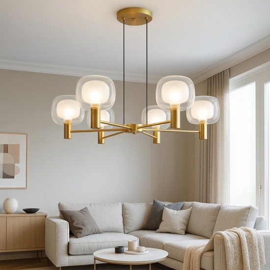 Maytoni vision lampadario moderno per soggiorno 6 luci