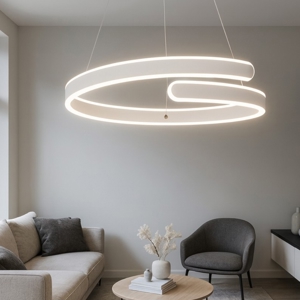 Lampadario moderno bianco led 4000k cavi regolabili