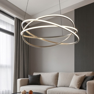 Gea luce atia lampadario moderno led 120w 3000k nero da salotto