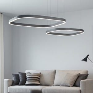 Visualizza i dettagli per Lampadario moderno led 3000k criseide gea luce nero doppio diffusore Lampadario moderno led 3000k criseide gea luce nero doppio diffusore