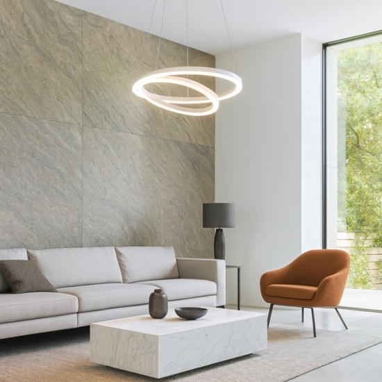 Hurricane vivida lampadario moderno led 60w 3000k dimmerabile