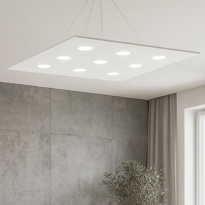 Lampadario moderno bianco quadrato top light area