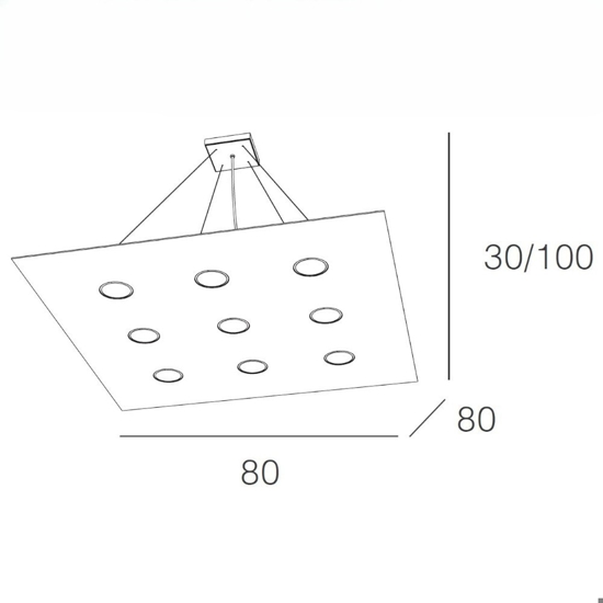 Lampadario moderno bianco quadrato top light area