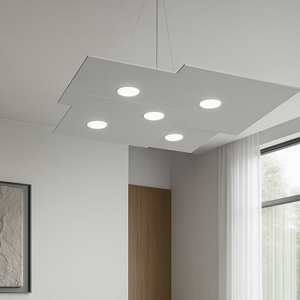 Toplight plate lampadario grigio design moderno per soggiorno