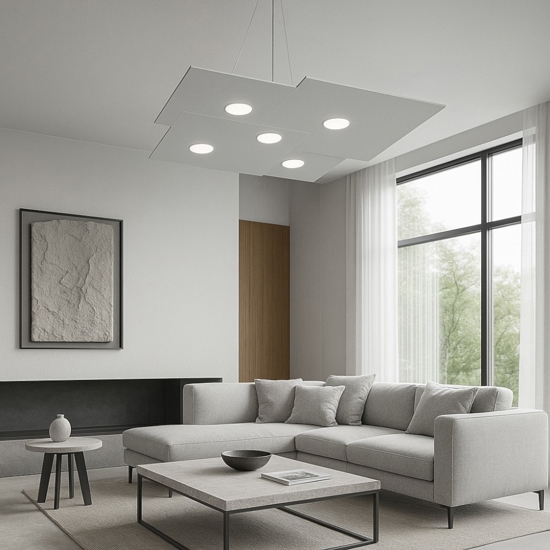 Toplight plate lampadario grigio design moderno per soggiorno