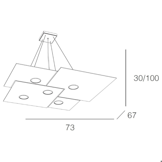 Toplight plate lampadario grigio design moderno per soggiorno