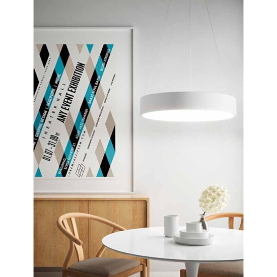 Affralux band diodi lampadario 60cm cerchio bianco led 3200k