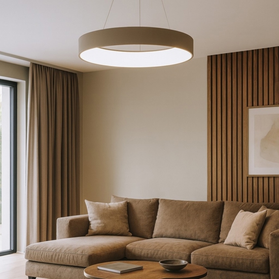 Affralux band diodi lampadario led 90w cerchio sabbia moderno
