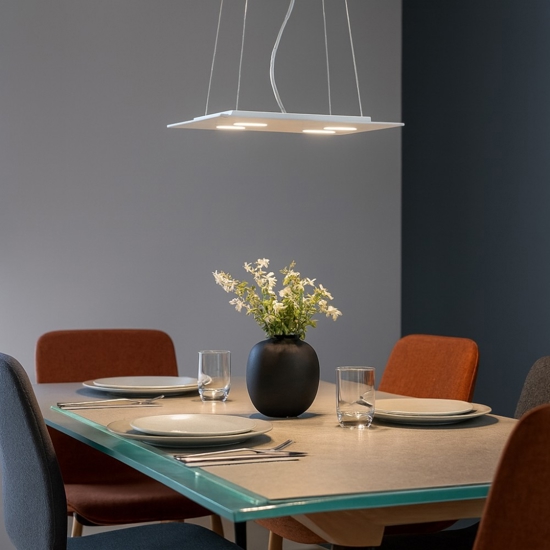 Lampadario moderno led bianco affralux flet