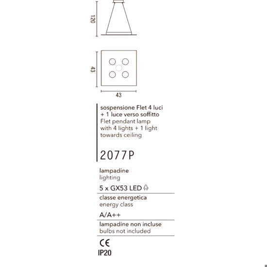 Lampadario moderno led bianco affralux flet