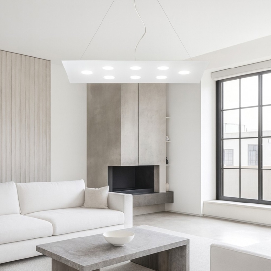 Lampadario led moderno per soggiorno affralux flet
