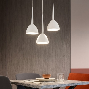 Visualizza i dettagli per Lampadario per soggiorno 3 luci moderno bianca affralux bell Lampadario per soggiorno 3 luci moderno bianca affralux bell