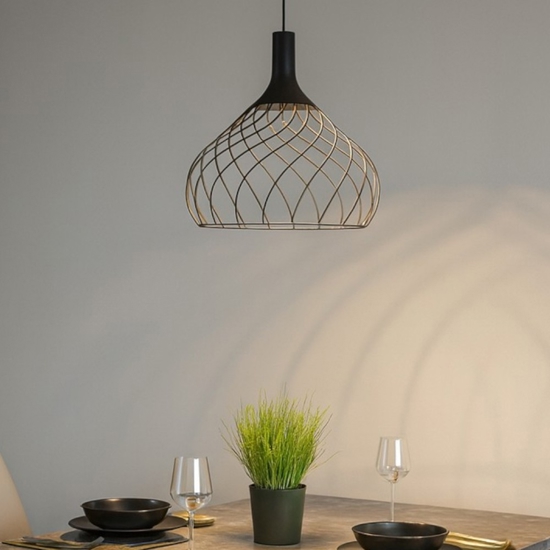 Mongolfier stilnovo lampadario moderno per salotto nera led 3000k