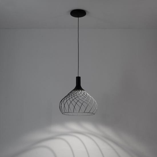 Mongolfier stilnovo lampadario moderno per salotto nera led 3000k