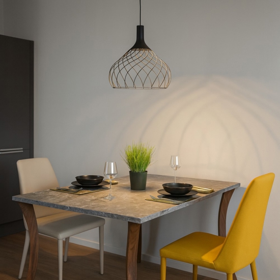 Mongolfier stilnovo lampadario moderno per salotto nera led 3000k