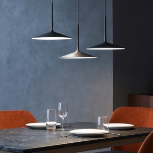 Linea light poe nero lampadario moderno led 19w 3000k