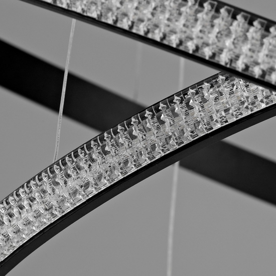 Lampadario design moderno led cerchi nero