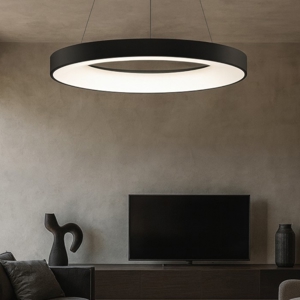 Lampadari led moderni cerchio nero 3000k 4000k 50w wireless