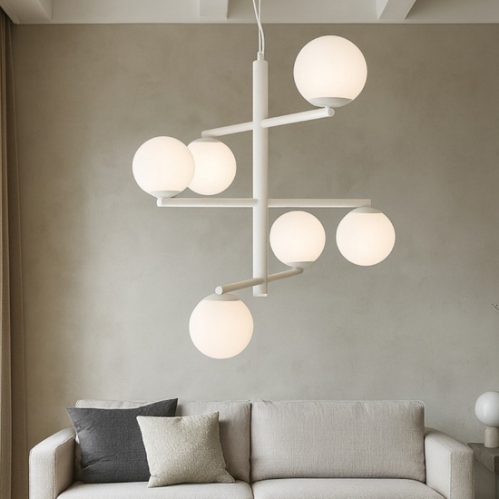 Lampadario design moderno ondaluce so gizah 6 luci bianco