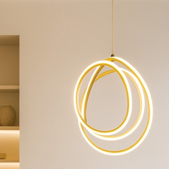 Ondaluce golden so 35 lampadario moderno oro led 28w 3000k