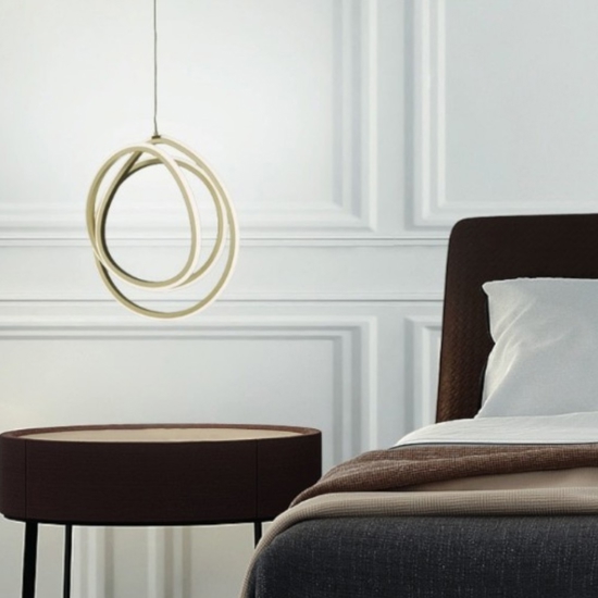 Ondaluce golden so 35 lampadario moderno oro led 28w 3000k
