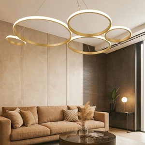Lampadario ondaluce so pois oro led 60w 3000k per soggiorno