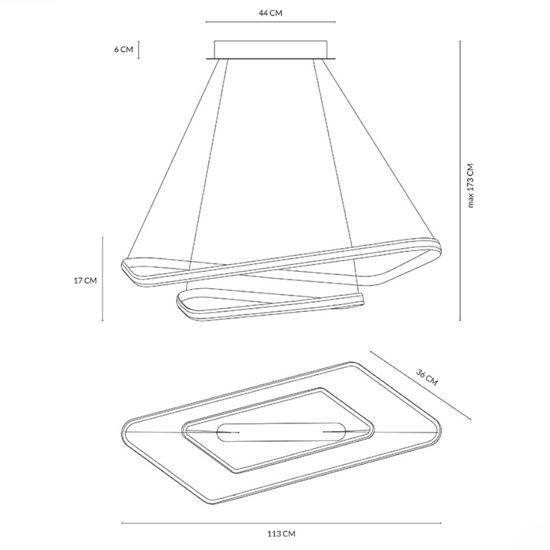 Lampadario moderno design dimmerabile vivida ring led 47w 4000k