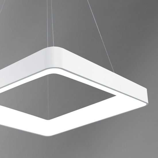 Lampadario quadrato moderno bianco led 50w 3000k 4000k vivida inner