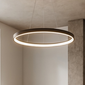 Lampadario ovale moderno vivida lifering-o bronzo led 50w 3000k 4000k