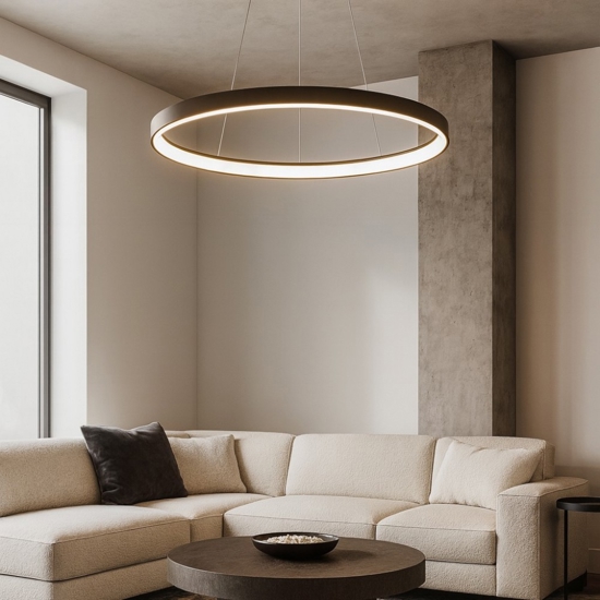 Lampadario ovale moderno vivida lifering-o bronzo led 50w 3000k 4000k