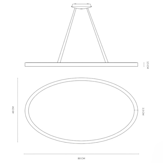 Lampadario ovale moderno vivida lifering-o bronzo led 50w 3000k 4000k