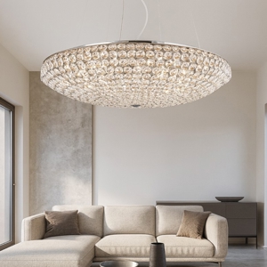 King sp12 lampadario di cristallo ideal lux per salotto
