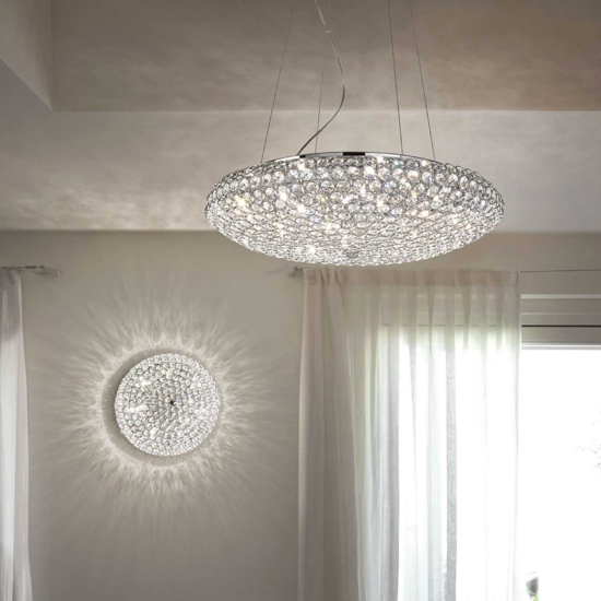 King sp12 lampadario di cristallo ideal lux per salotto