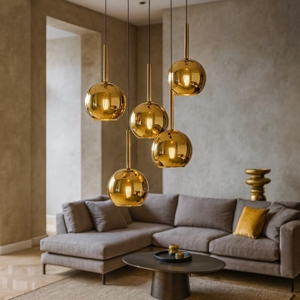Top light lampadario mdoerno per soggiorno vetri oro