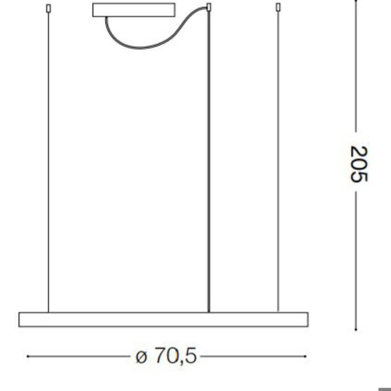 Oracle slim sp d070 round ideal lux lampadario bianco 38w 3000k