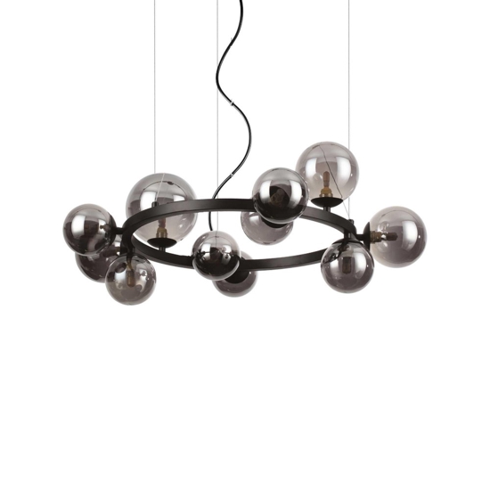 Perlage sp11 ideal lux lampadario nero per soggiorno moderno