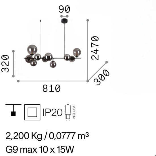 Perlage sp10 ideal lux lampadario ottone per soggiorno