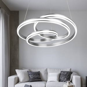 Lampadario moderno grigio led 60w dimmerabile design