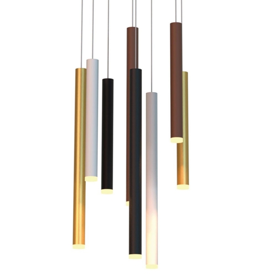 Lampadario con pendenti led multicolor per soggiorno moderno
