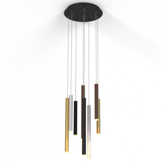 Lampadario con pendenti led multicolor per soggiorno moderno