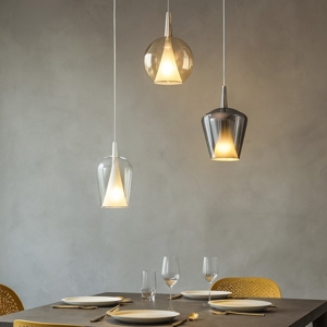 Lampadario 3 luci vetri multicolor per soggiorno