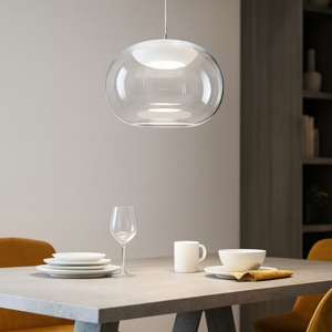 Visualizza i dettagli per La mariee stilnovo lampadario moderno vetro trasparente led 9w 3000k La mariee stilnovo lampadario moderno vetro trasparente led 9w 3000k