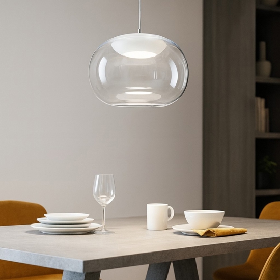 La mariee stilnovo lampadario moderno vetro trasparente led 9w 3000k