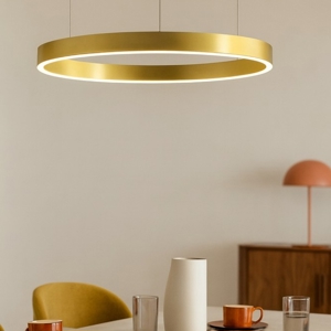 Visualizza i dettagli per Lampadario cerchio oro anello led 40w 3000k dimmerabile Lampadario cerchio oro anello led 40w 3000k dimmerabile