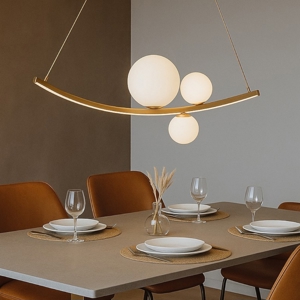 Visualizza i dettagli per Ondaluce lampadario altalena led 48w oro 4000k design Ondaluce lampadario altalena led 48w oro 4000k design