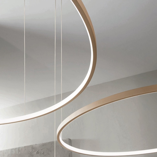 So soel 100 oro ondaluce lampadario moderno cerchio led